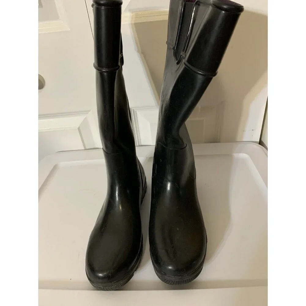 Sperry Top Siders Women's Size 6 Black Rain Rubber Outdoor‎ Boots Style 9852450